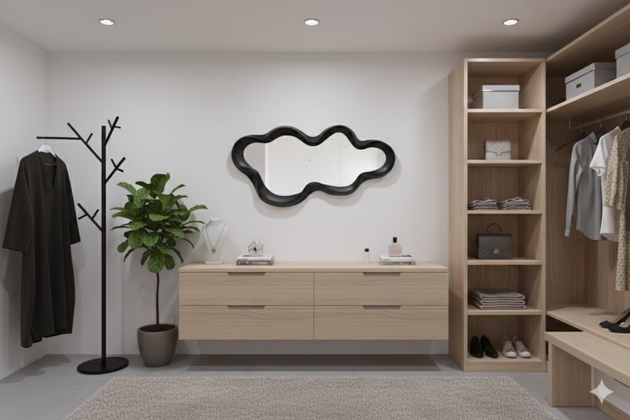 Artistic mirror with wavy frame – a touch of modern luxury 102*45 cm