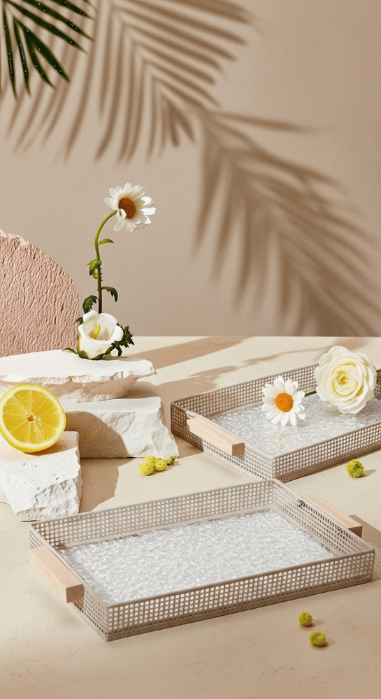 Multi-purpose serving tray set with elegant design 35 × 25 cm / 30 × 20 cm