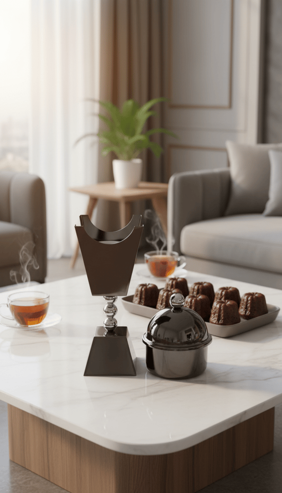 Elegant set of incense burner and incense box – a touch of luxury for your modern majlis