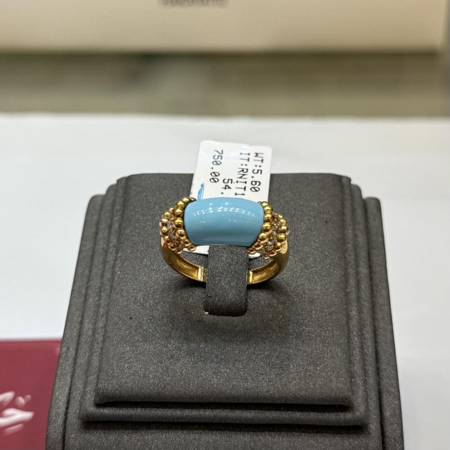 خاتم ذهب تصميم Van Cleef فيروزي