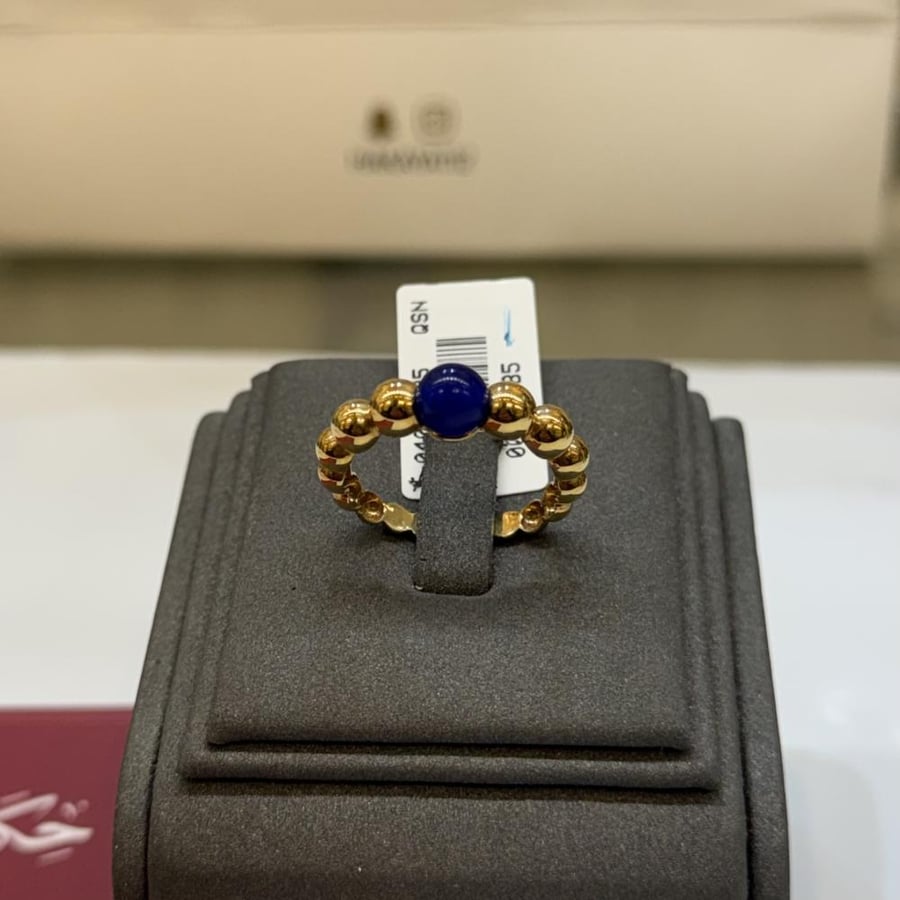 خاتم ذهب تصميم Van Cleef ازرق