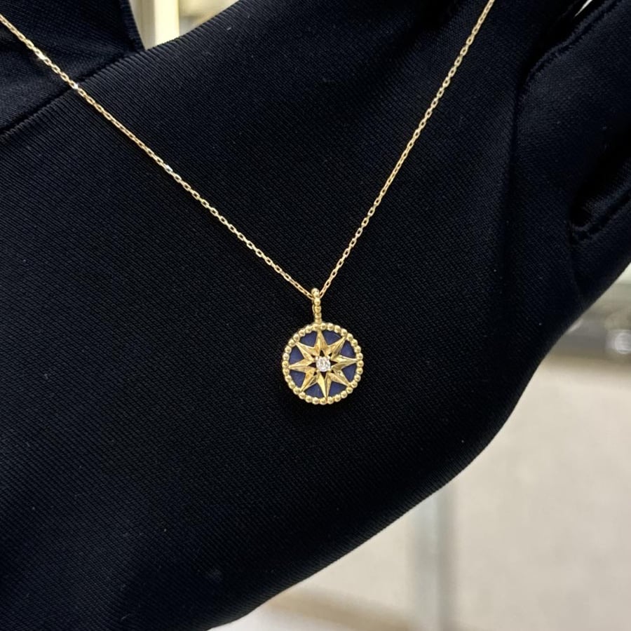 Gold necklace DIO design blue