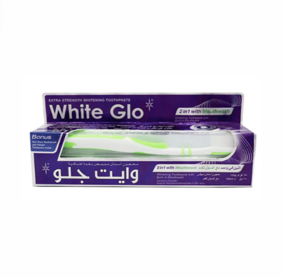 وايت جلو معجون الأسنان المبيض 2 في 1 مع غسول الفم 100 مل