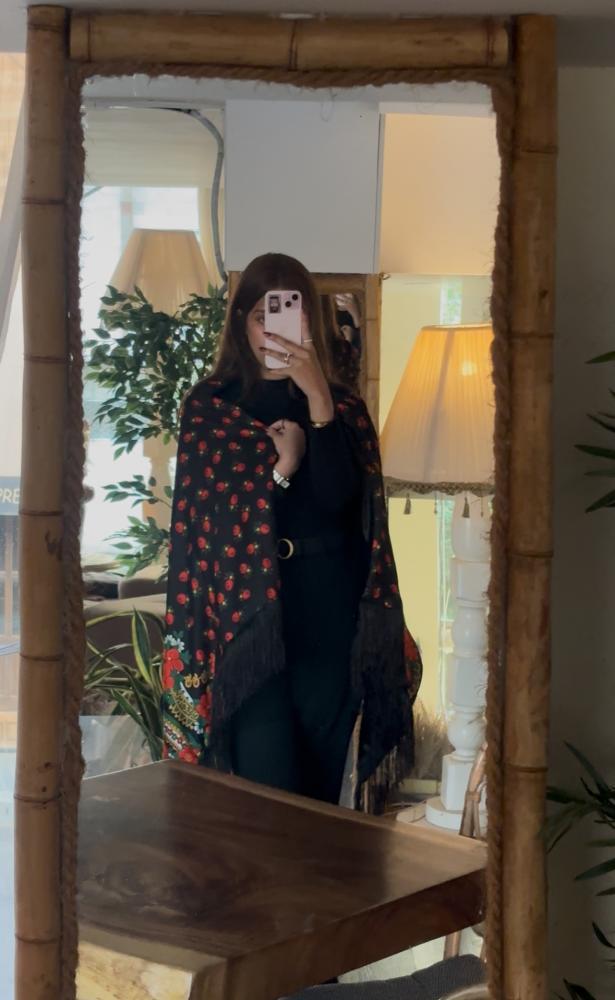 شال الروز دبل فيس وجه مخمل وجه روز