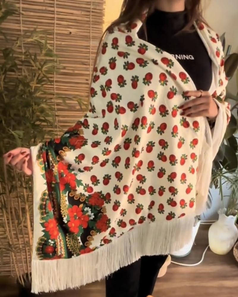 شال الروز دبل فيس وجه مخمل وجه روز