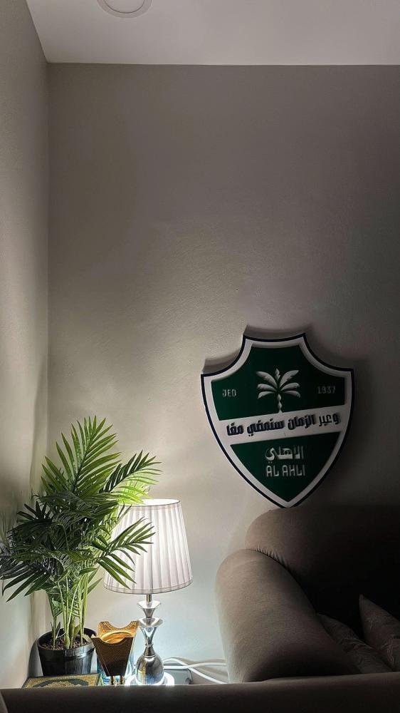 مجسم شعار الاهلي مطبوع بالليزر عالي  الجودة