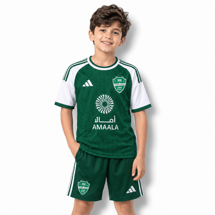 طقم الاهلي السعودي اطفال الأخضر الجديد 2027