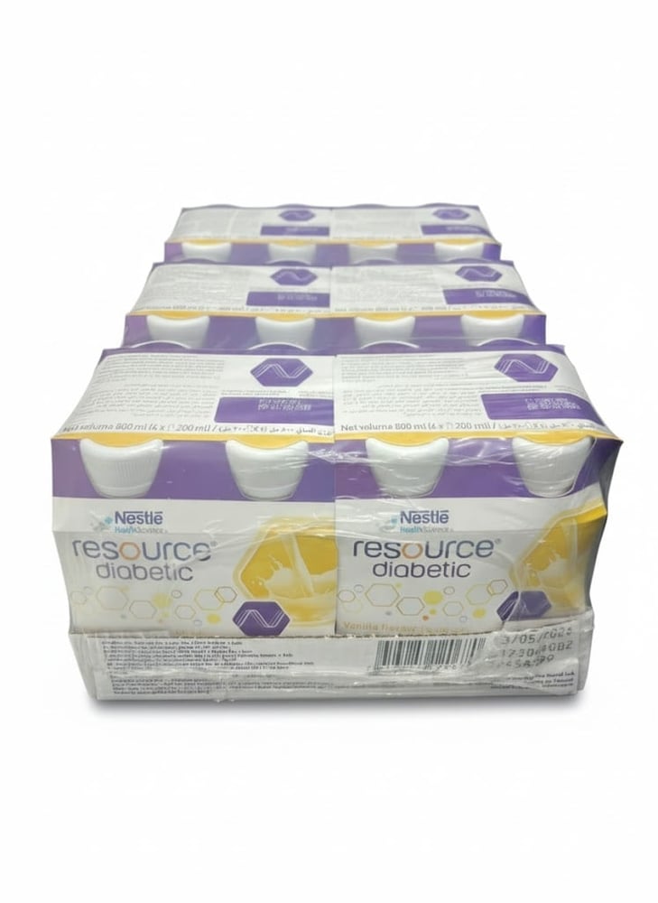 ريسورس دايابيتك بنكهه الفانيلا- 24 قارورة- *200 مل/Resource diabetic vanilla 24 bottle-200 ml
