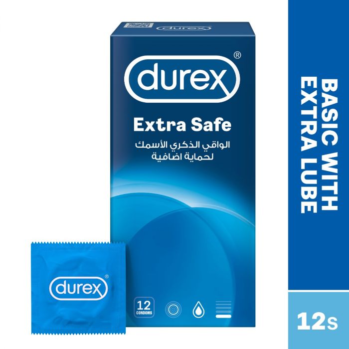 ديوريكس واقي ذكري حماية زائدة -١٢ قطعة/Durex Extra safe -12 pipiecs
