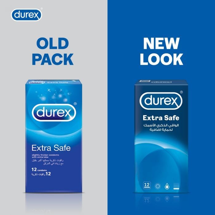 ديوريكس واقي ذكري حماية زائدة -١٢ قطعة/Durex Extra safe -12 pipiecs