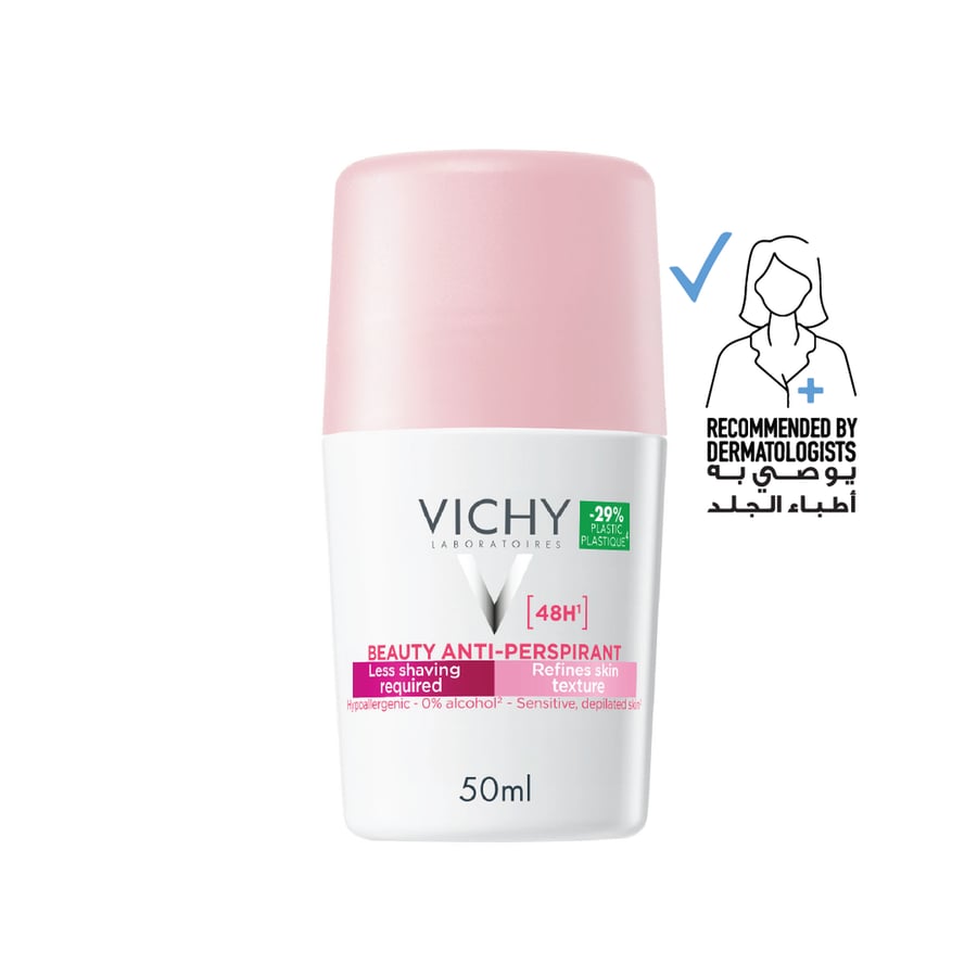 فيشي بيوتي ديو مزيل العرق للنساء يدوم لـ ٤٨ ساعة -٥٠ مل/Vichy Beauty Anti perspirant For women 48hrs -50 ml