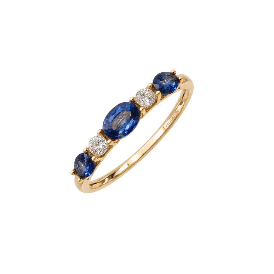 خاتم ذهب وألماس وأحجار Blue Sapphire من مجوهرات شارلي – JHRR0508PYASH