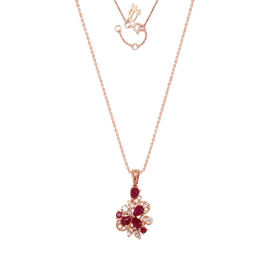 FRANK ROSHA Gold, Diamond & Ruby Necklace JFRN0418SPASH