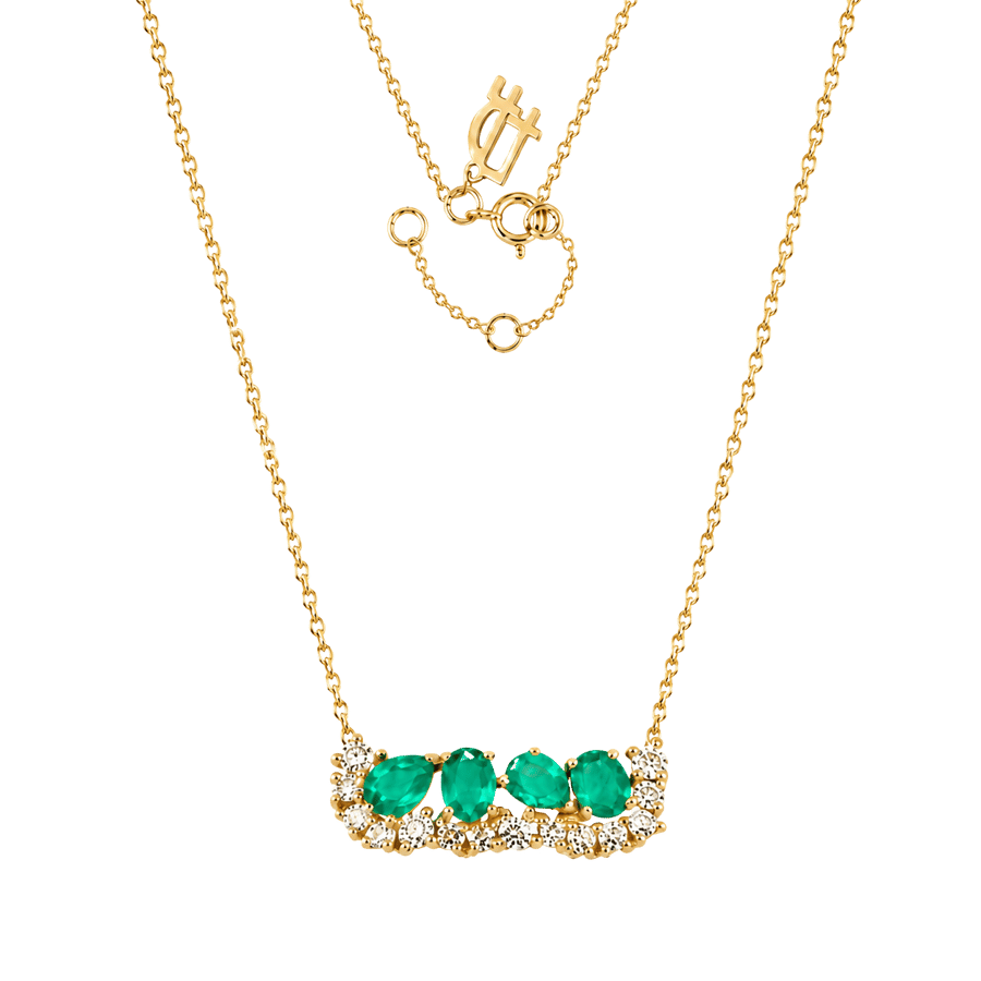 Frank Rosha 18K Gold, Diamond & Emerald Necklace – JFRN0401PPASH