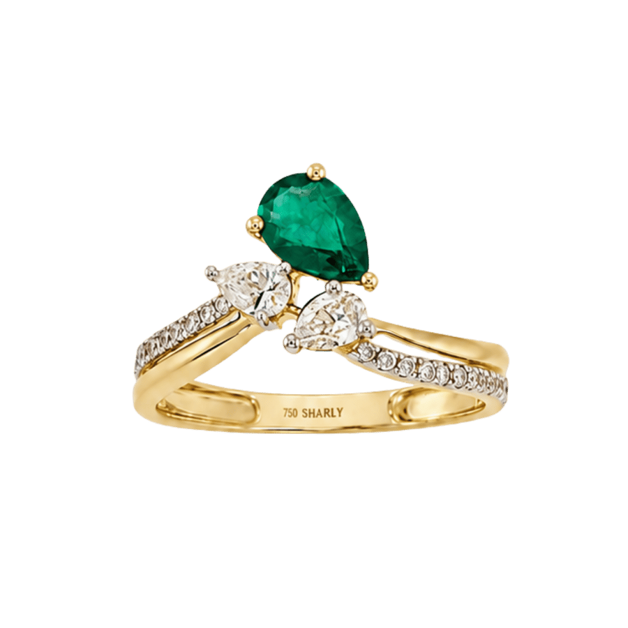 SHARLY Gold, Diamond & Emerald Ring – JHRR0446PYASH