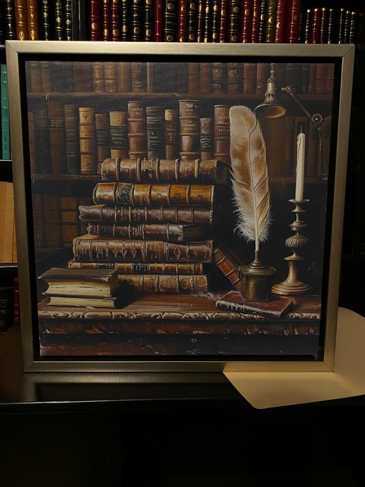 لوحة كلاسيكية لكتب قديمة