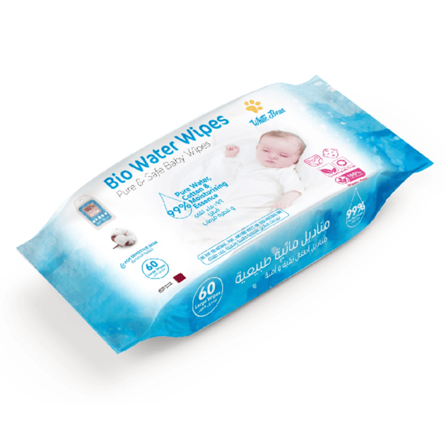White Bear baby wipes 60 wipes hydrating water