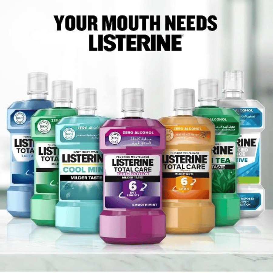Listerine mouthwash 500 ml free 2+1 miswak