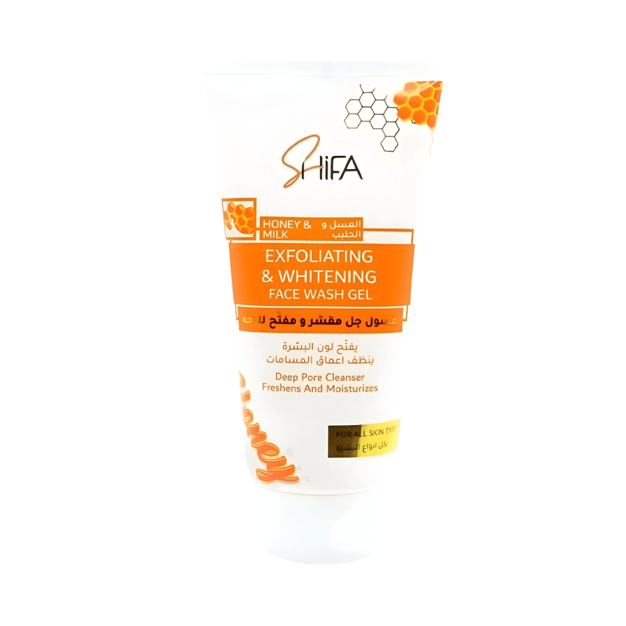 Healing gel scrub 150 ml, gel scrub and brightening face wash with honey and milk