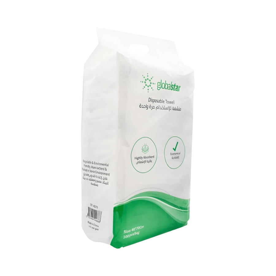 Global Star disposable towel 100 pieces for one-time use 40 × 70 cm, pack of 10