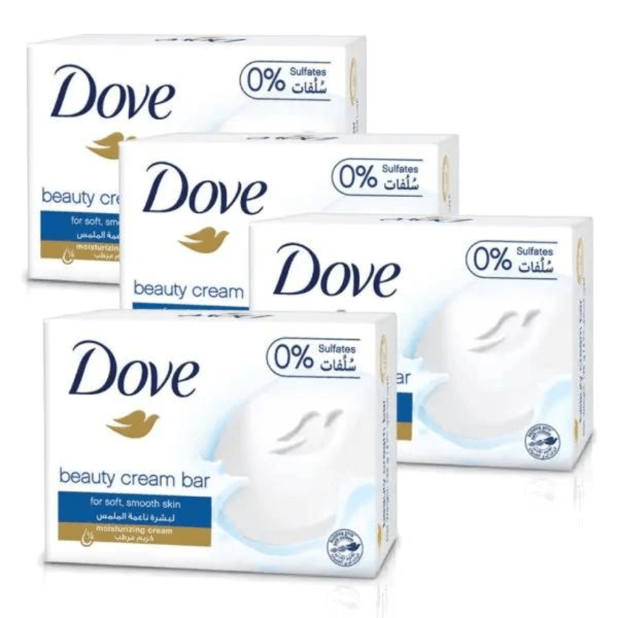 Dove soap bar cream beauty blue 4 × 125 grams