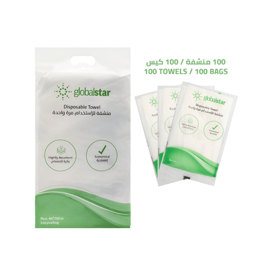 Global Star disposable towel 100 pieces for one-time use 40 × 70 cm, pack of 10