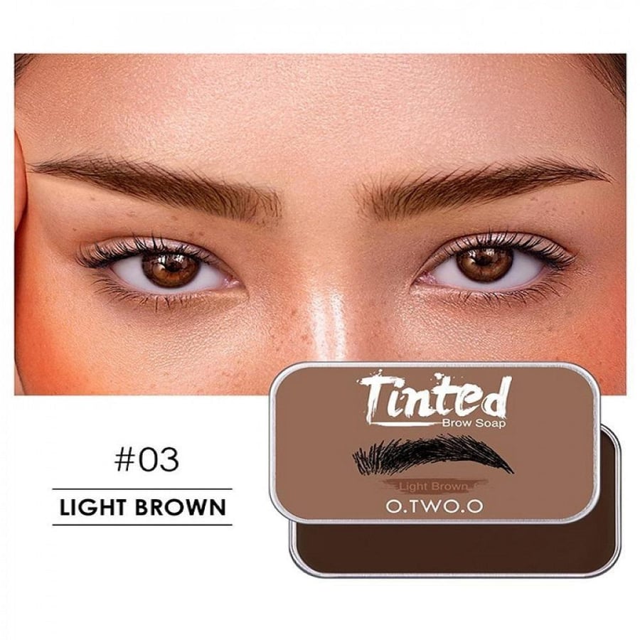 O To O soap for coloring and shaping eyebrows light brown color - 15 grams