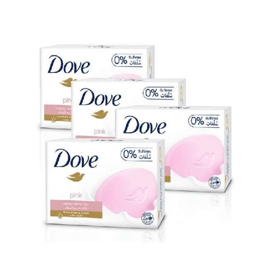Dove soap bar, Beauty Cream, pink, 4 × 125 grams