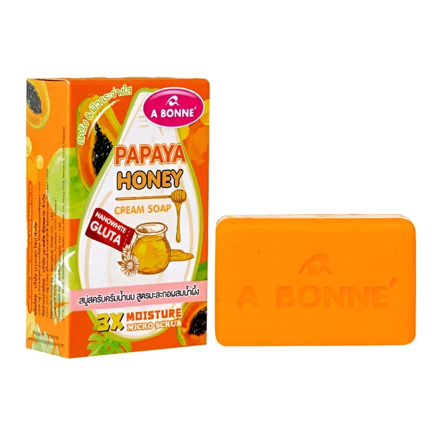 Aboun Soap Bar Creamy 90 grams 3X1 Papaya and Honey and Vitamin C