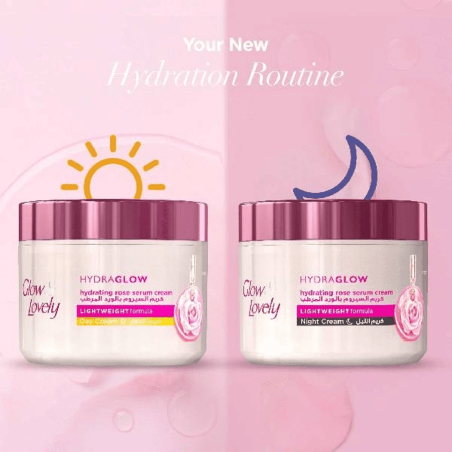 Glo and Lovely Night Cream 50 grams Hydra Glow Serum with Rose Moisturizing