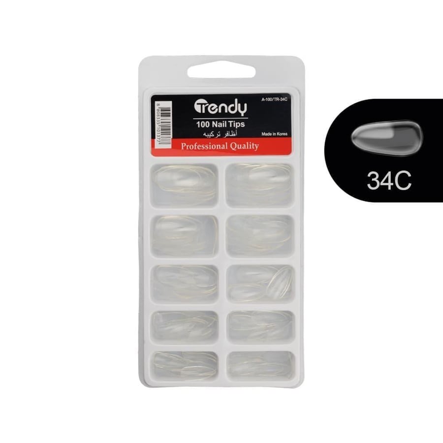 Trendy transparent nail set 100 pieces - A100/TR-34C