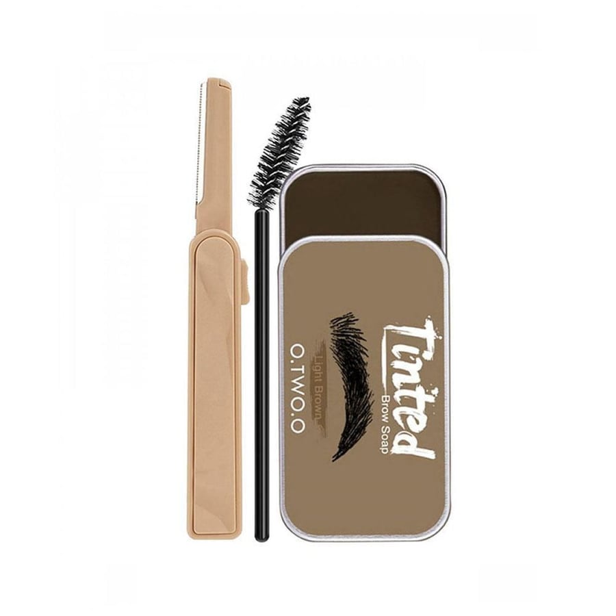 O To O soap for coloring and shaping eyebrows light brown color - 15 grams