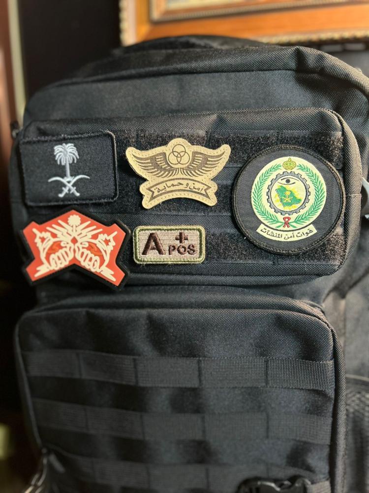Bag with security forces of facilities design - black