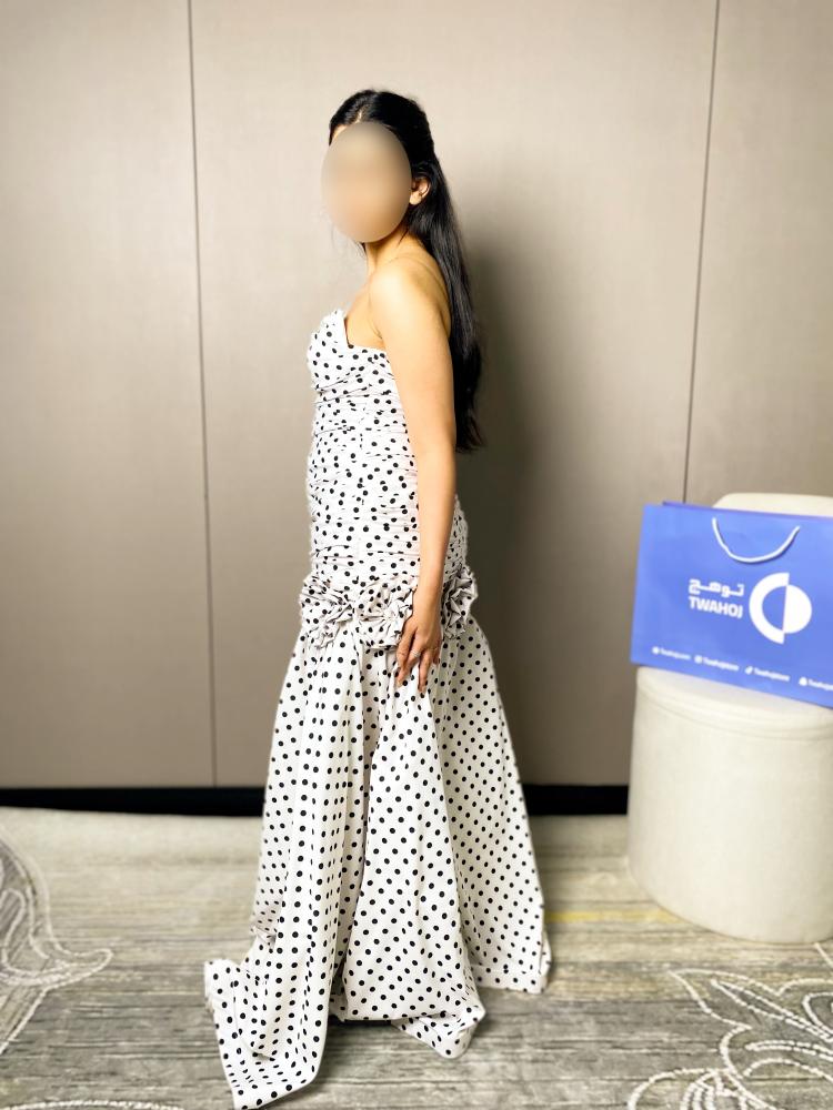 Soft silk dress with polka dots from Tawajh Fashion
