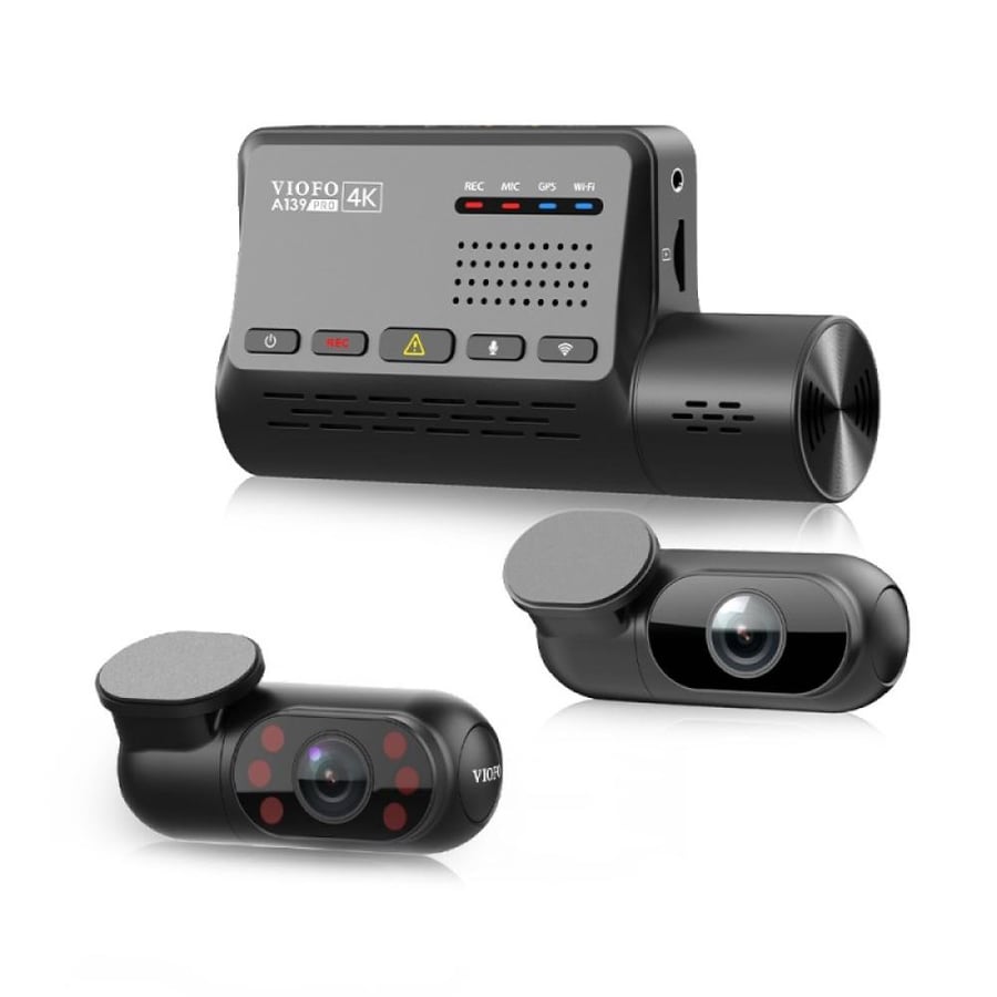 داش كام VIOFO A139 pro 3CH ٣ كاميرات أمامية دقة 4K وخلفية دقة 2K
