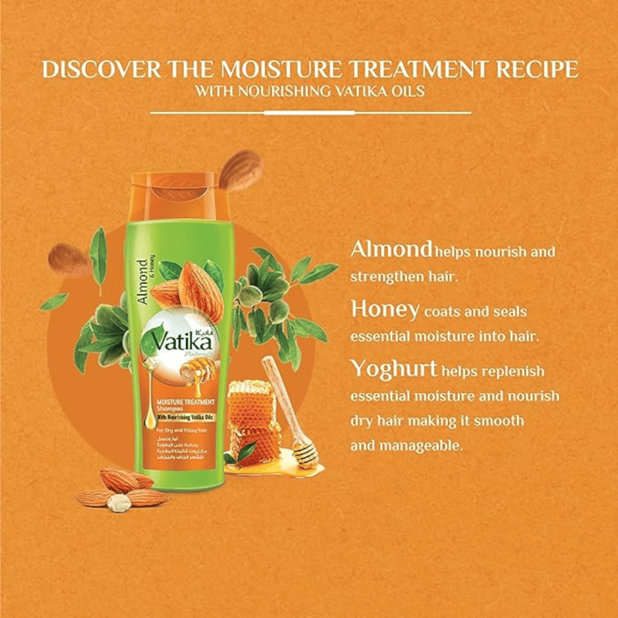 Fateeka hair shampoo almond and honey for dry curly hair - 700 ml