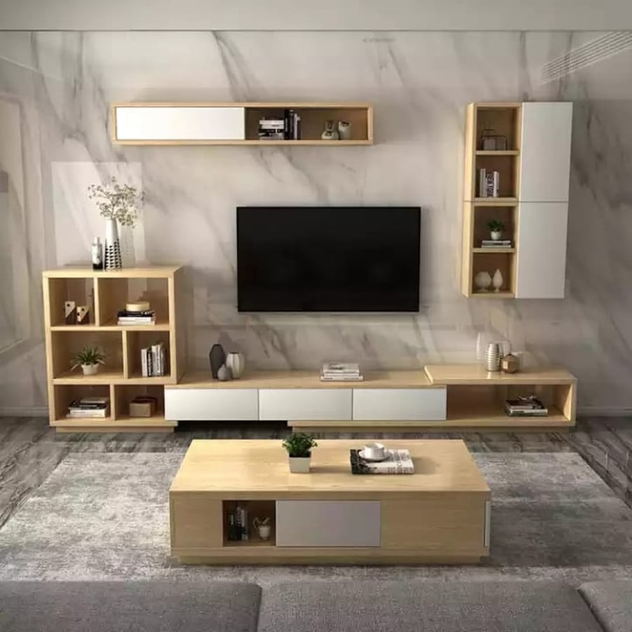 A luxurious and elegant TV table set