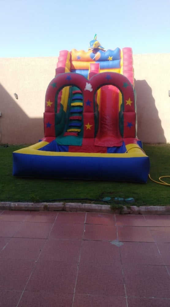 زحليقة مائية للايجار بالرياض مقاس 6 في 3 متر دنيا المرح