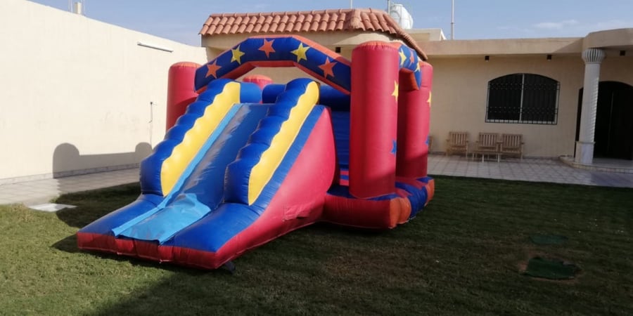 زحليقة ونطيطة ملونة للأطفال معقمة بالكامل للإيجار بمدينة الرياض