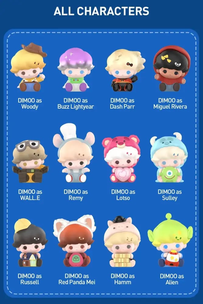 Pop Bean Dimoo World x Pixar / إمكانية اختيار الشكل