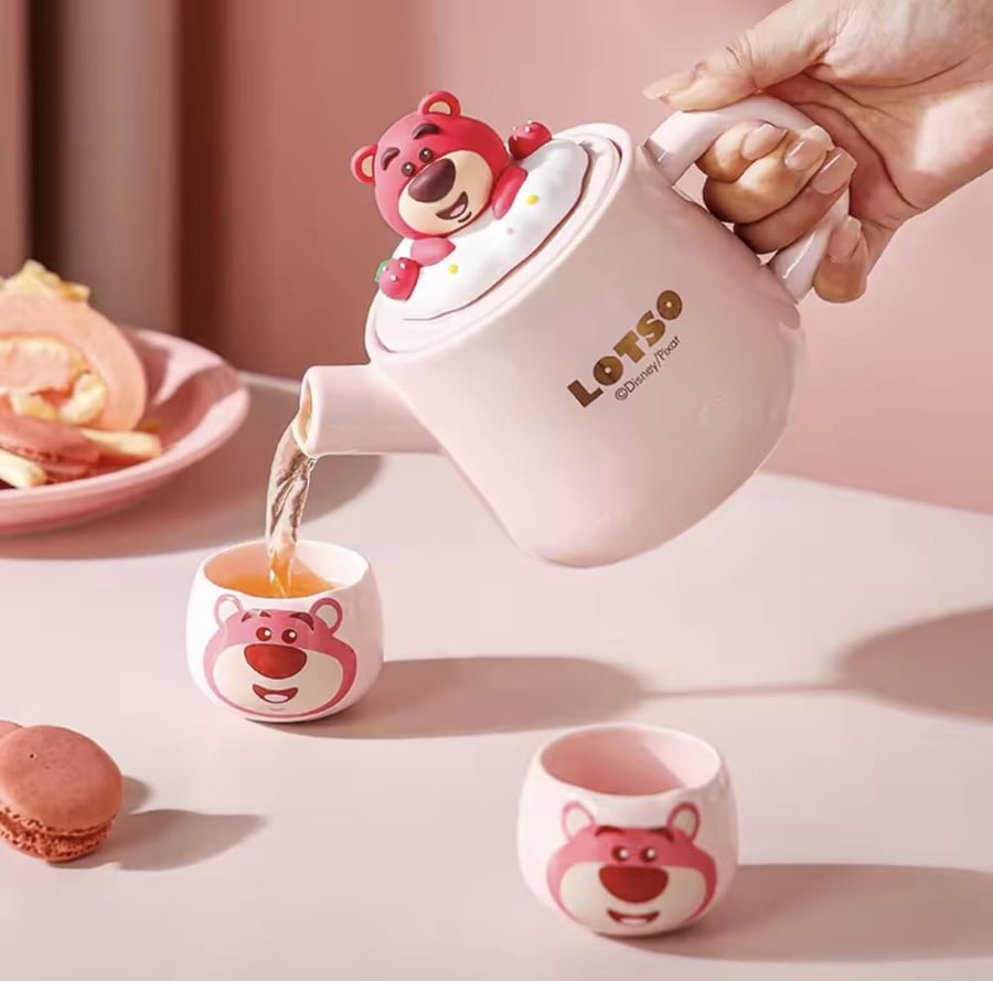 Lotso Ceramic Teapot Set / Lotso tea set from Disney