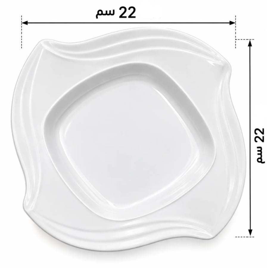 صحن ميلامين مربع 22 × 22 سم