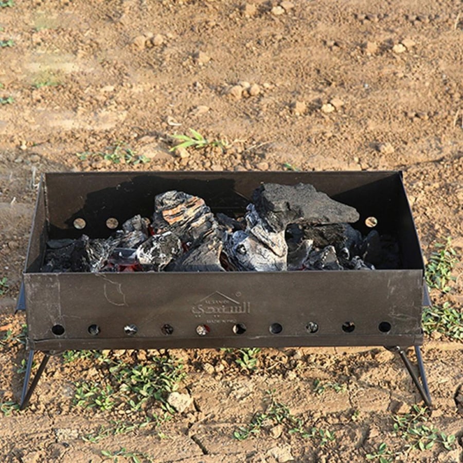 Al-Sanidi charcoal grill for trips black size 30.5*50.5 cm