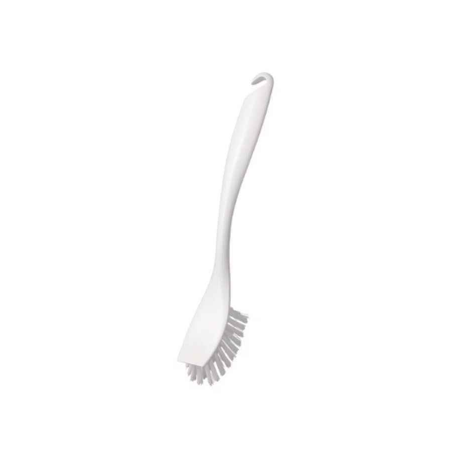 White dishwashing brush