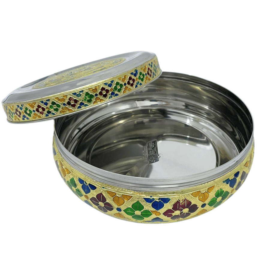 Golden Indian baking tray, large size, 26 cm