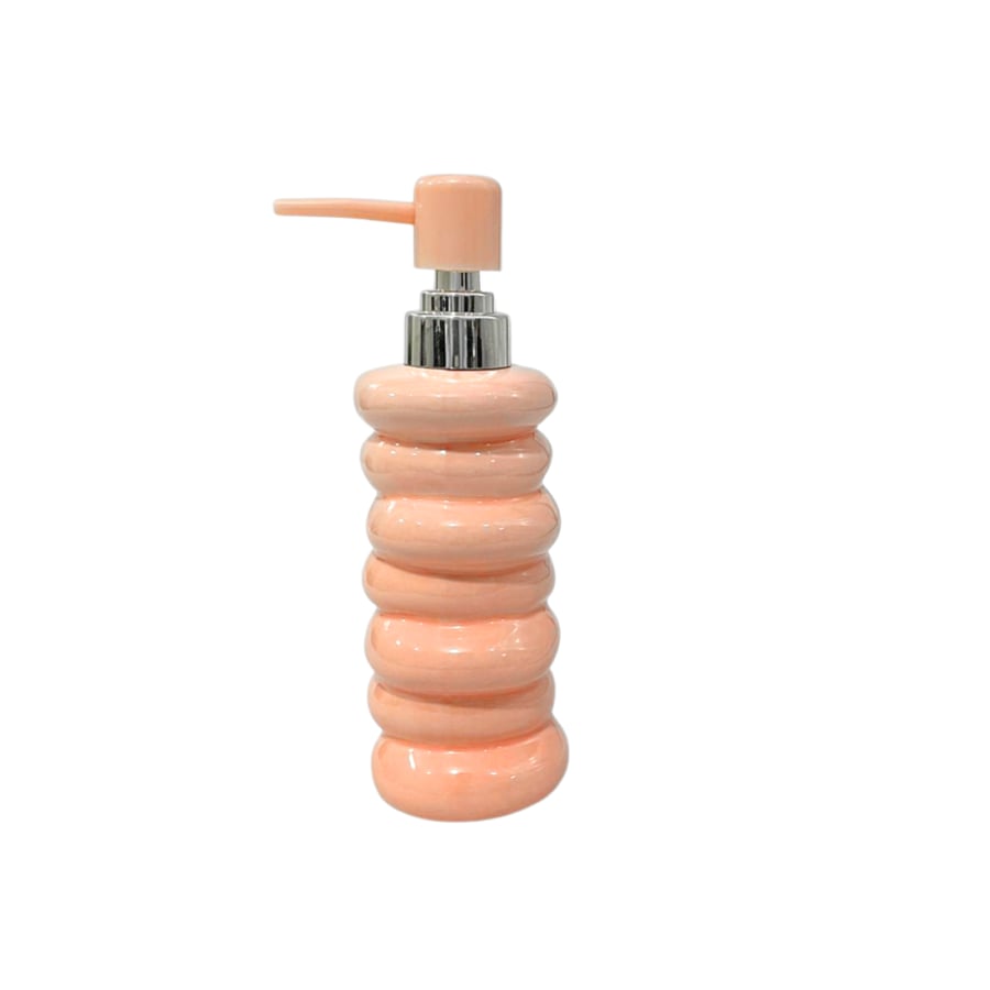 Pink ceramic soap dispenser 360 ml