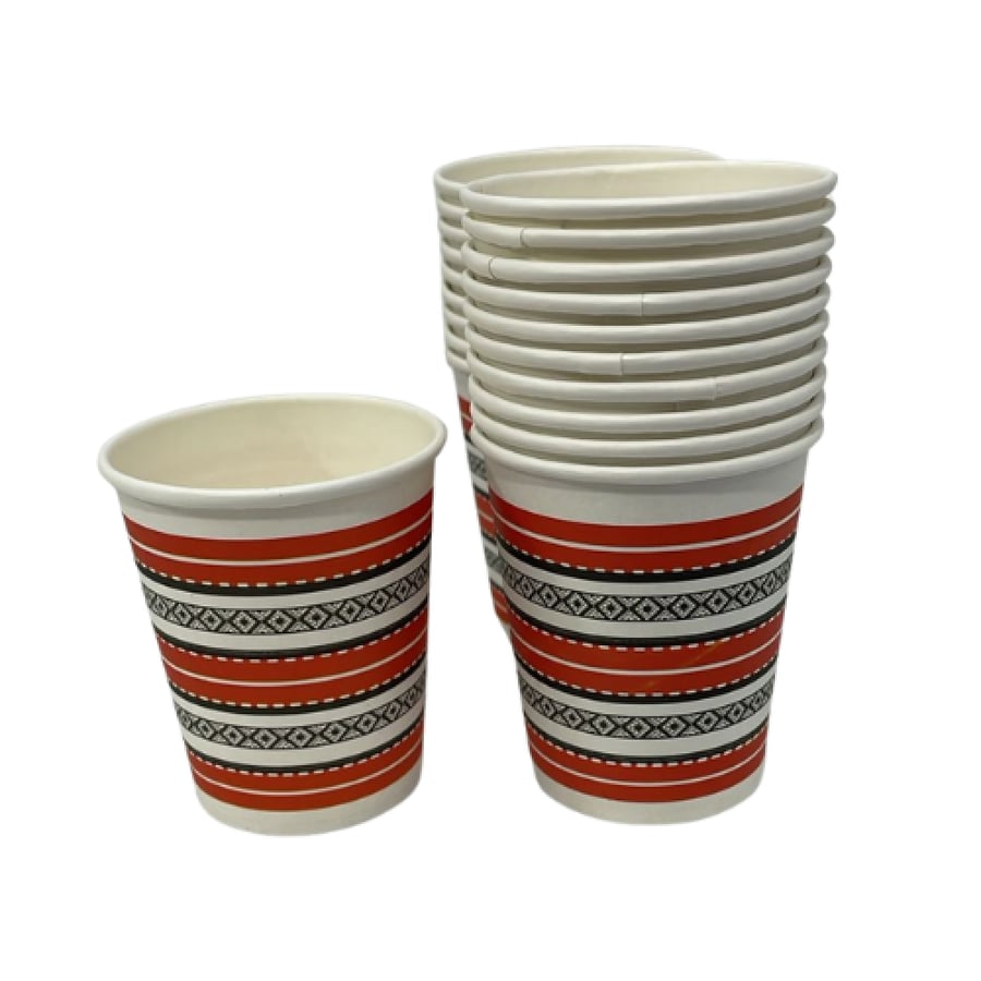 Tea cup with red Sadu leaf, 20 pieces, 6 cm size