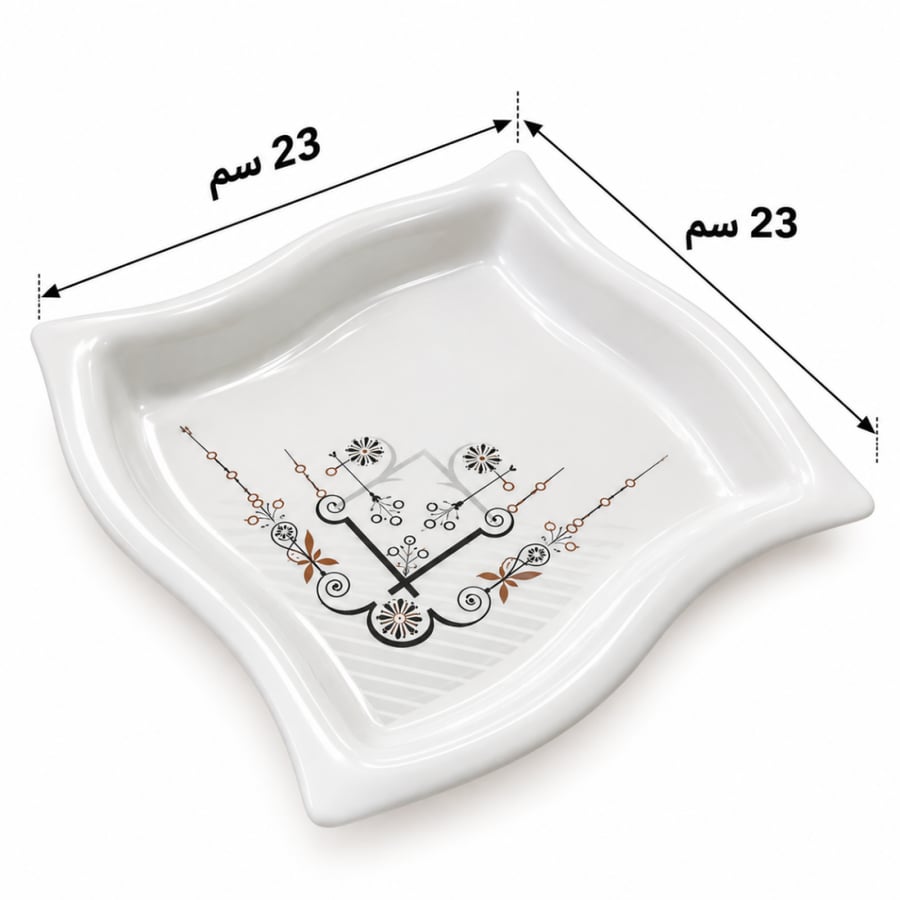 صحن بلاستيك ميلامين مربع 23 × 23 سم