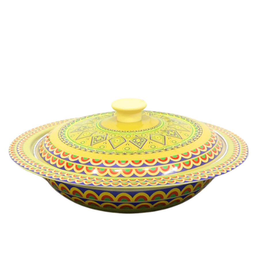Desert-shaped, ornate, heritage pattern, green, size 29 cm
