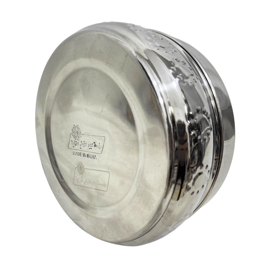 Date palm dessert serving set, embossed steel, 5 sizes